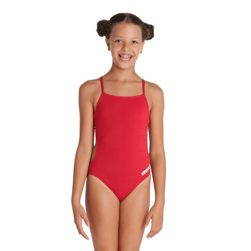 Arena Girls Team Swimsuit Challenge Solid - Red/White