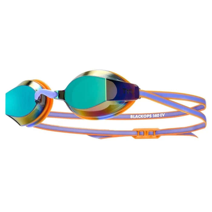 TYR Blackops 140 EV Junior Fit Mirror Racing Goggles - Purple/Orange