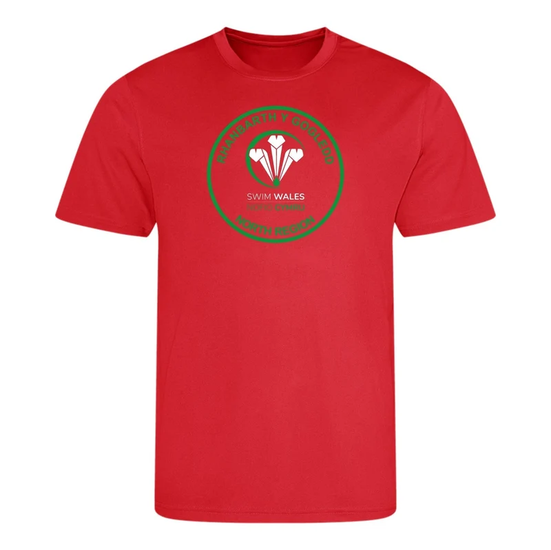 Swim Wales North Region Regional Championships 2023 T-Shirt - Red