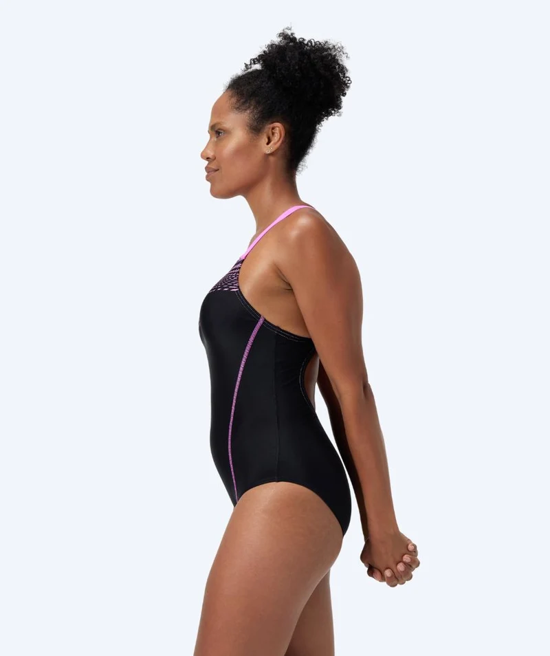 Speedo Badeanzug für Damen - Medley Logo - Schwarz/Rosa
