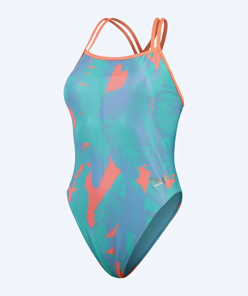 Speedo Badeanzug für Damen - Allover Digital Starback - Blau/Orange