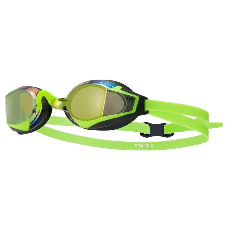 TYR Stealth X Mirror Racing Goggles - Electric Lime