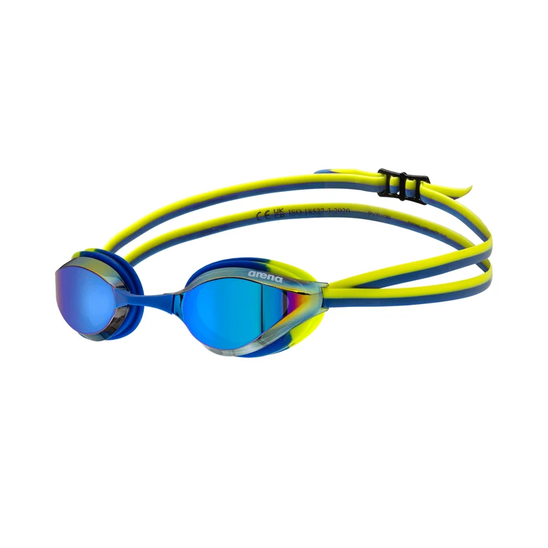 Arena Python Junior Mirror Goggles - Blue/Blue Lime