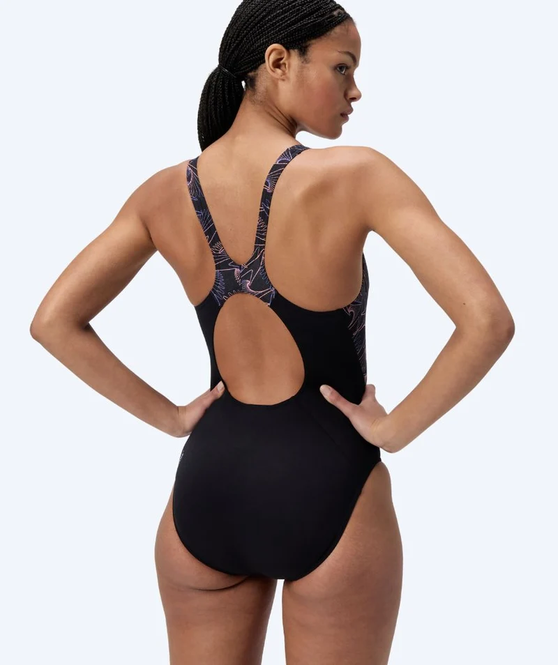 Speedo Badeanzug für Damen - Hyperboom Splice Muscleback - Schwarz/Lila