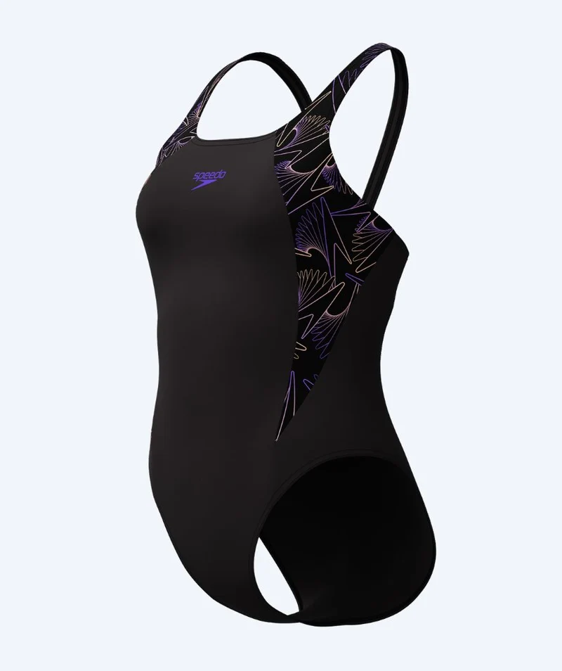 Speedo Badeanzug für Damen - Hyperboom Splice Muscleback - Schwarz/Lila