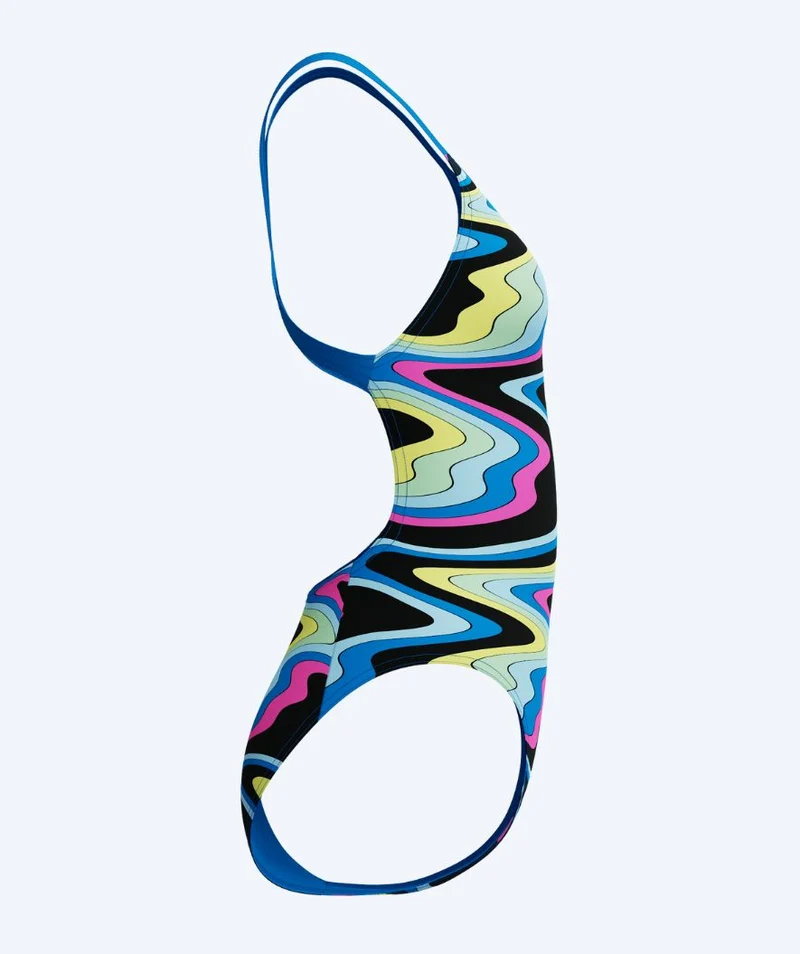 Speedo Badeanzug für Damen - Printed Leaderback - Schwarz/Blau
