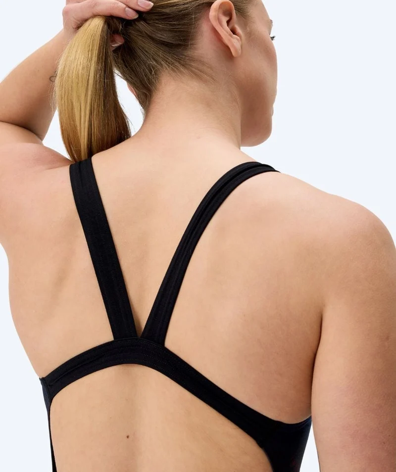 Speedo Badeanzug für Damen - Printed Leaderback - Schwarz/Rosa
