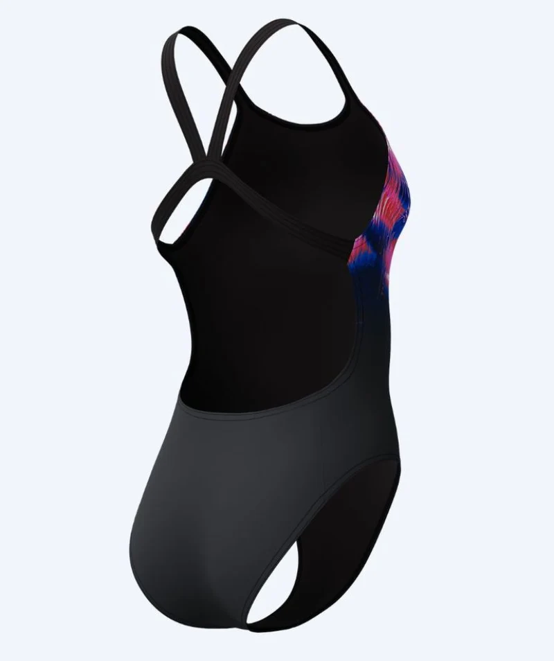 Speedo Badeanzug für Damen - Printed Leaderback - Schwarz/Rosa