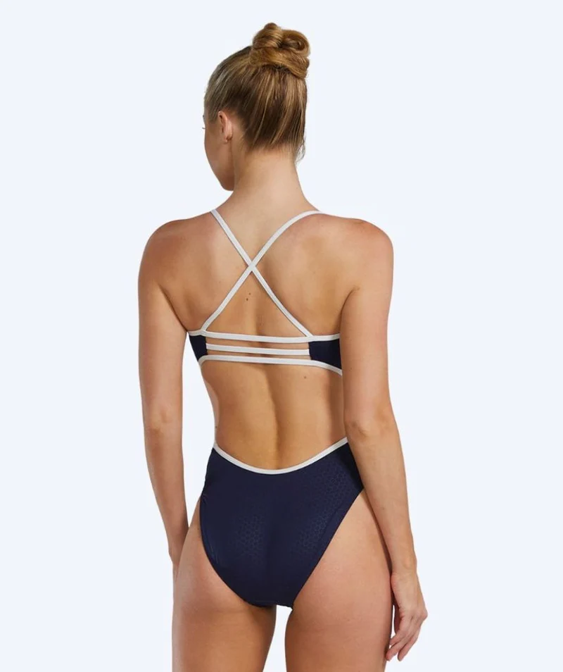 TYR Badeanzug für Damen - Durafast Elite Trinityfit Hexa - Dunkelblau/Weiß