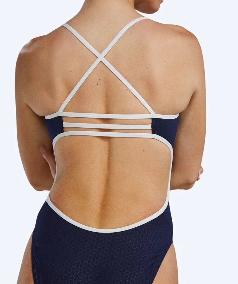 TYR Badeanzug für Damen - Durafast Elite Trinityfit Hexa - Dunkelblau/Weiß