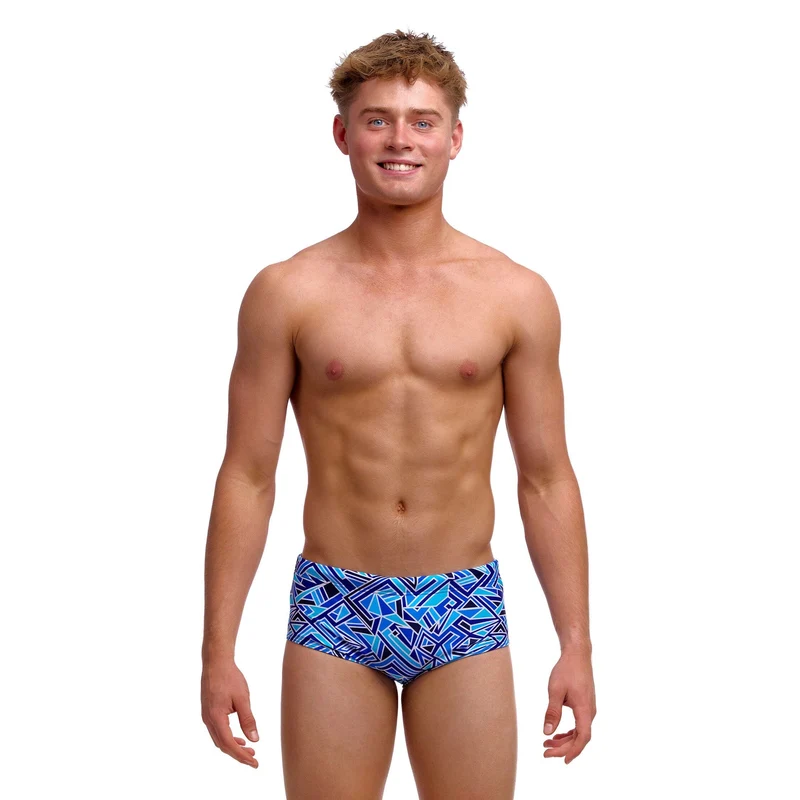 Funky Trunks Blue Bits Boy's Sidewinder Trunks