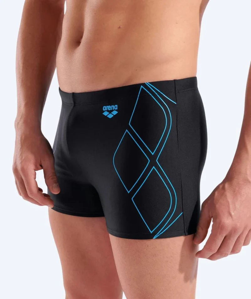 Arena Trunks für Herren - Graphic - Schwarz/Hellblau