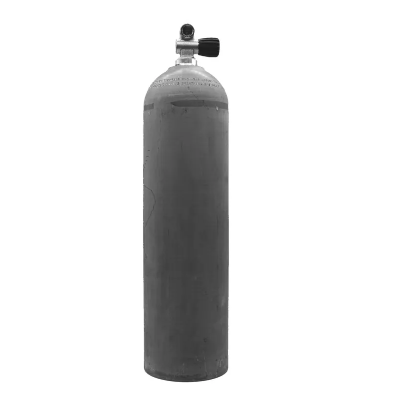 MES Aluflasche 11,1L/80cuft,natur,mit Polaris Monoventil rechts - erweiterbar