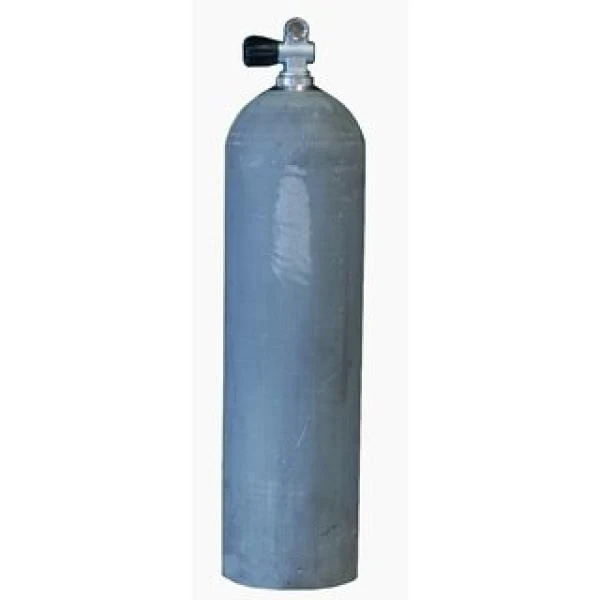 MES Aluflasche 11,1L/80cuft,natur,mit Polaris Monoventil links - erweiterbar
