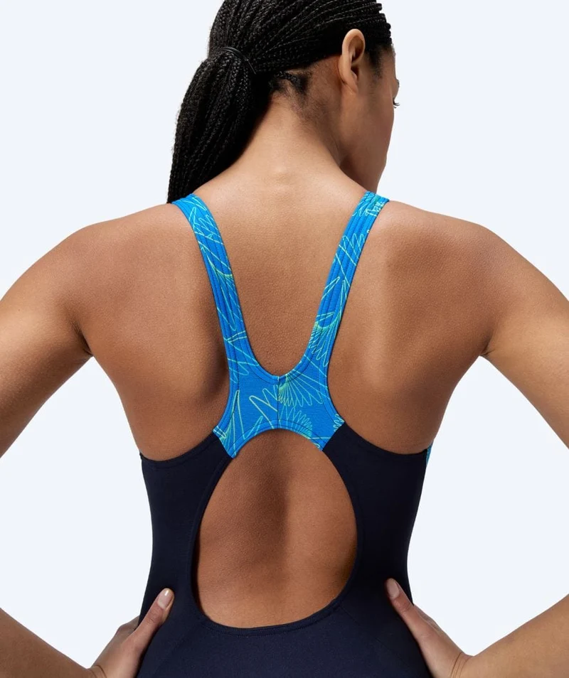 Speedo Badeanzug für Damen - Hyperboom Splice Muscleback - Dunkelblau/Hellblau