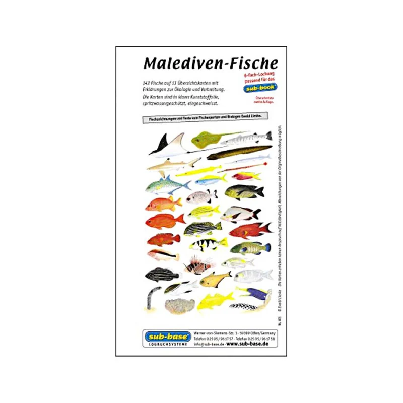 Subbase Fischbestimmungskarten fürs Logbuch Malediven Fische
