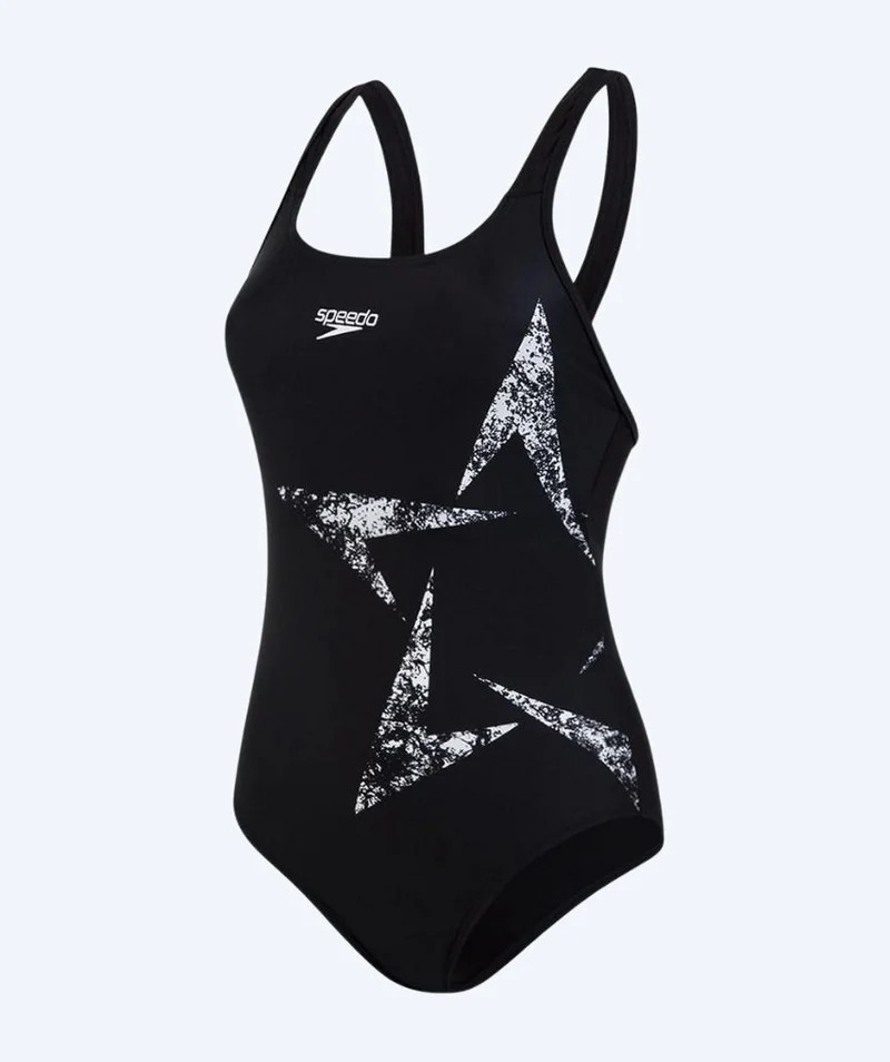 Speedo Badeanzug für Damen - Boomstar Placement Racerback - Schwarz/Weiß