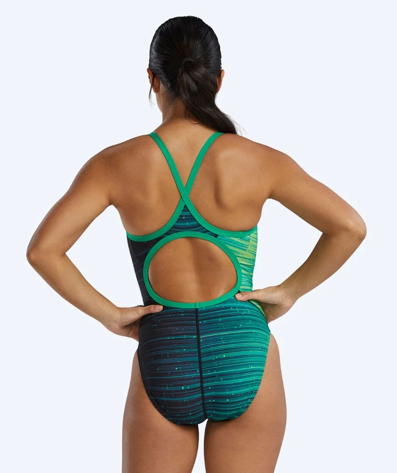 TYR Badeanzug für Damen - Durafast Elite Speedwarp - Grün/Blau