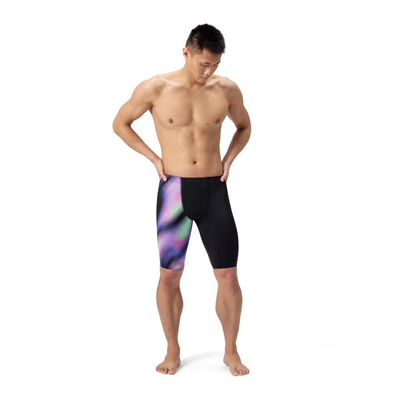 Speedo Men's Club Training Printed Jammer - Black/Purple