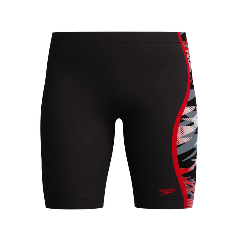 Speedo Hyperboom Splice Boy's Jammer - Black/Red