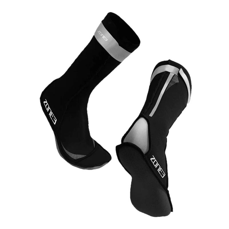 Zone3 Neoprene Swim Socks - Black/Silver