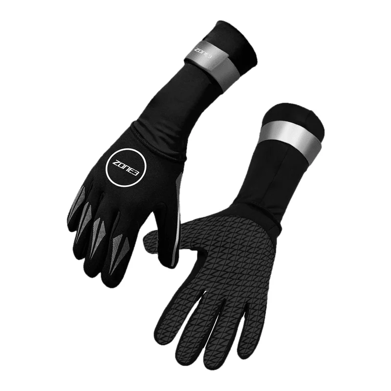 Zone3 Neoprene Swim Gloves - Black/Silver