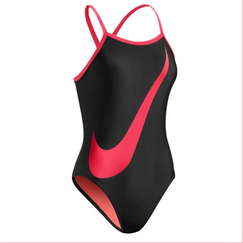 Nike Big Swoosh Women's Swimsuit - Black Pink