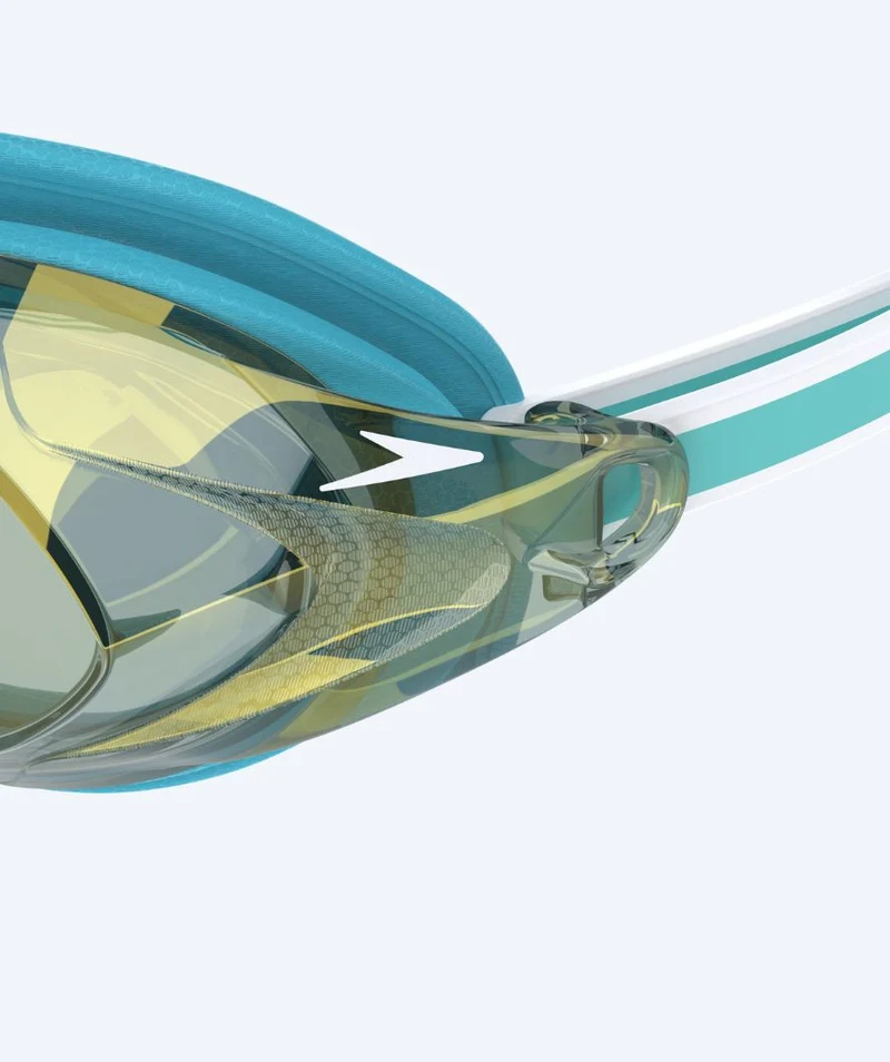 Speedo Elite Schwimmbrillen für Damen - Vanquisher 3.0 Mirrored - Türkis/Gold