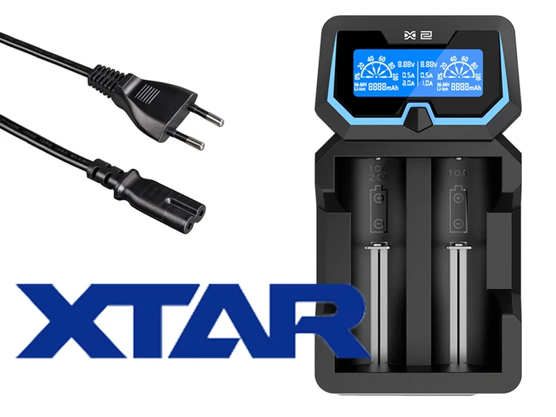 Xtar X2 Ladegerät für Lithium Ionen 3,6-3,7V und Ni/MH 1,2V Akkus