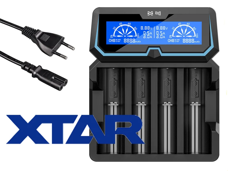 Xtar X4 Vier-Schacht Ladegerät für Lithium Ionen und Ni/MH Akkus