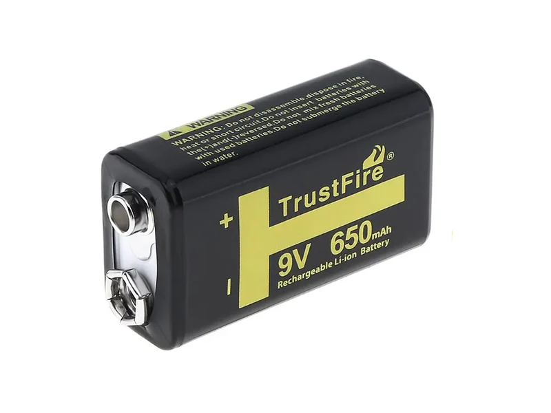 Trustfire 9V block 6LR61 6F22 650mAh BMS protected