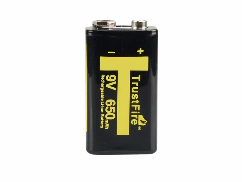 Trustfire 9V block 6LR61 6F22 650mAh BMS protected