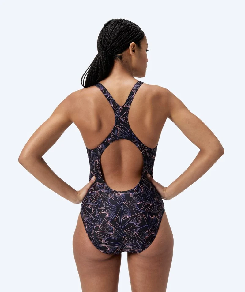 Speedo Badeanzug für Damen - Hyperboom Allover Medalist - Schwarz/Lila