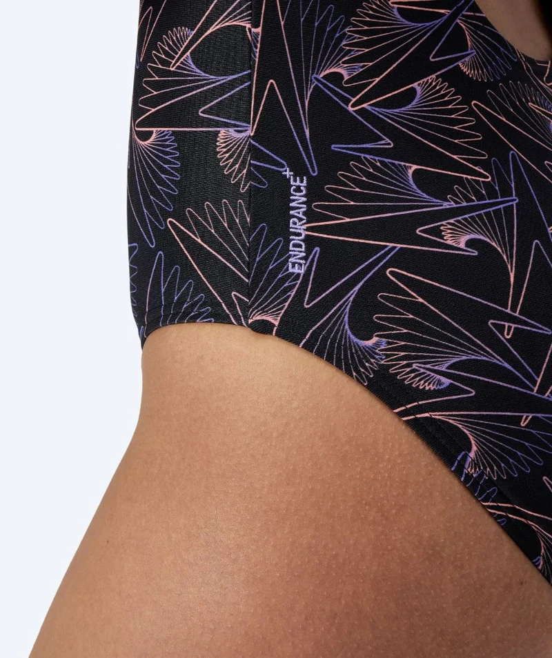 Speedo Badeanzug für Damen - Hyperboom Allover Medalist - Schwarz/Lila