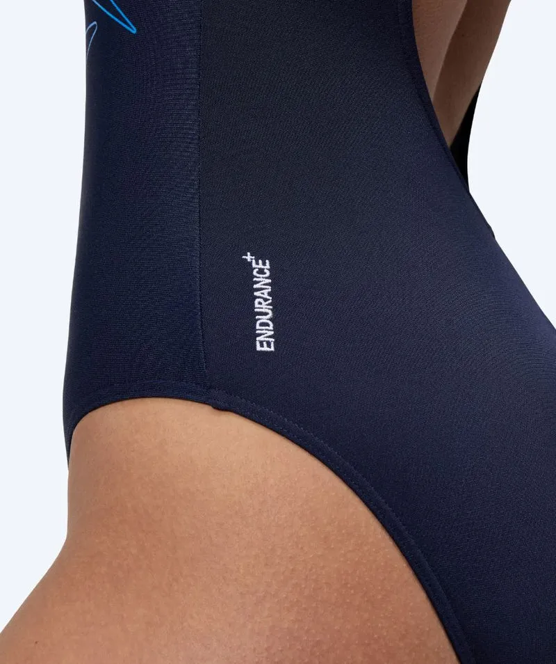 Speedo Badeanzug für Damen - Hyperboom Placement Muscleback - Dunkelblau/Hellblau