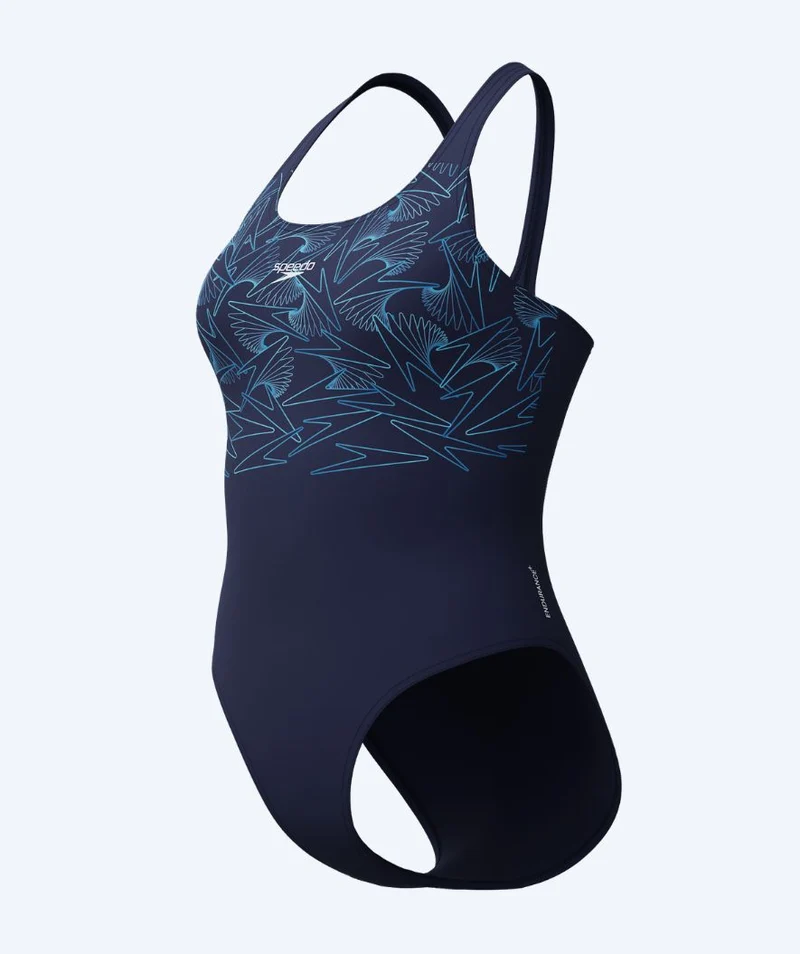 Speedo Badeanzug für Damen - Hyperboom Placement Muscleback - Dunkelblau/Hellblau