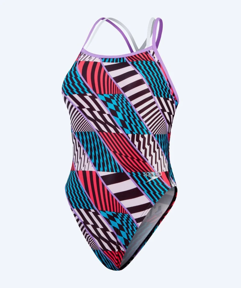 Speedo Badeanzug für Damen - Allover Digital Starback - Rot/Blau