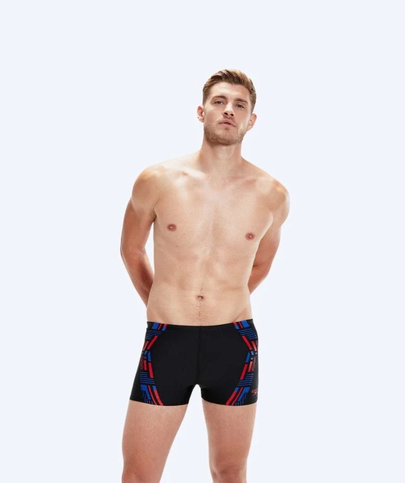 Speedo Aquashorts für Herren - Tech Print - Schwarz/Blau