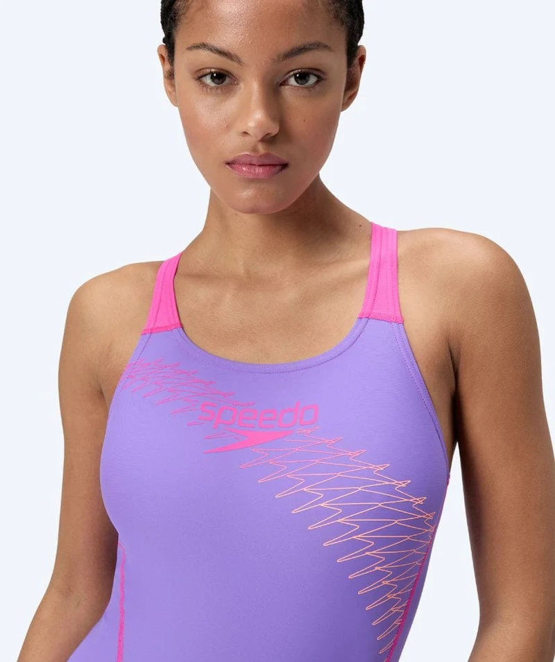 Speedo Badeanzug für Damen - Medley Logo - Lila/Rosa