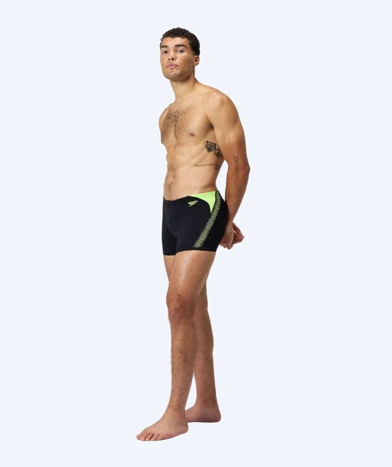 Speedo Aquashorts für Herren - Hyperboom Splice - Schwarz/Gelb