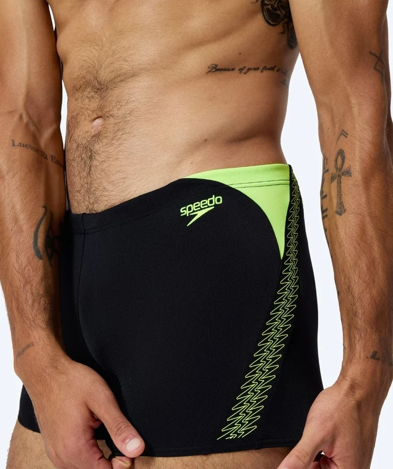 Speedo Aquashorts für Herren - Hyperboom Splice - Schwarz/Gelb