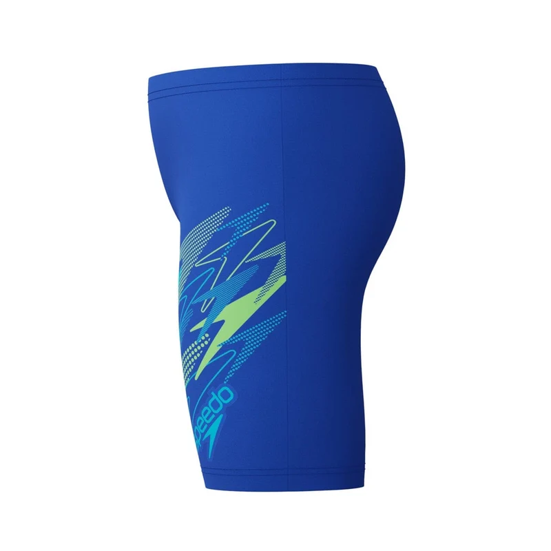 Speedo Boys Medley Logo Jammer - Blue/Light Green