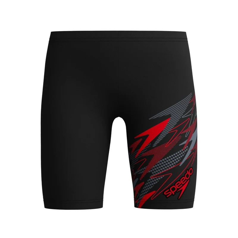 Speedo Boys Medley Logo Jammer - Black/Red