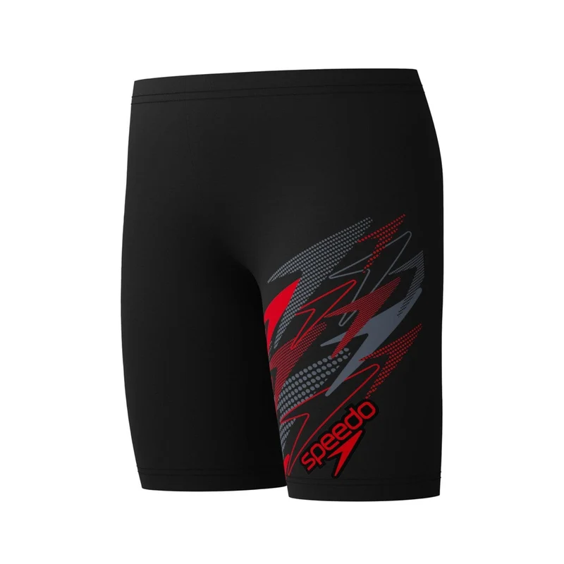 Speedo Boys Medley Logo Jammer - Black/Red