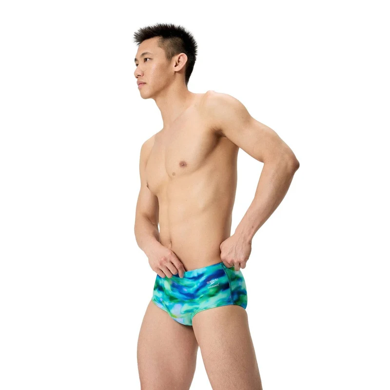 Speedo 13.5 cm Allover Mens Briefs - Turquoise/Dark Green