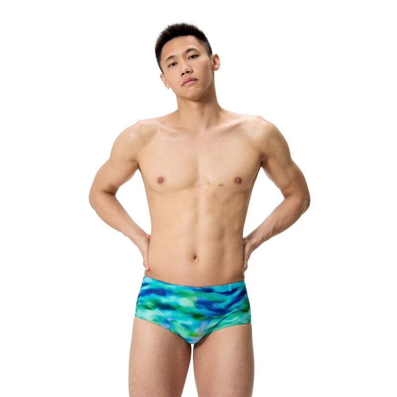 Speedo 13.5 cm Allover Mens Briefs - Turquoise/Dark Green