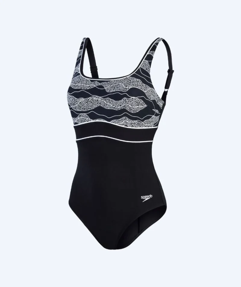 Speedo Badeanzug für Damen - Contour Eclipse - Schwarz/Weiß