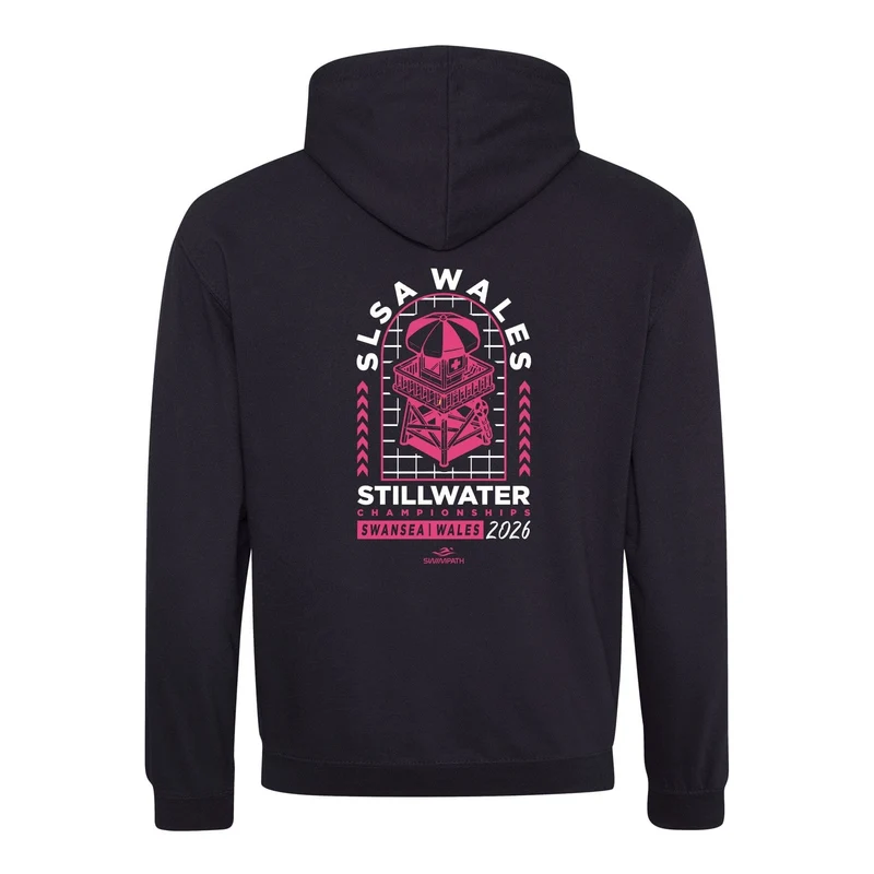 SLSA Wales Stillwater Championships 2026 Hoodie - Jet Black / Hot Pink