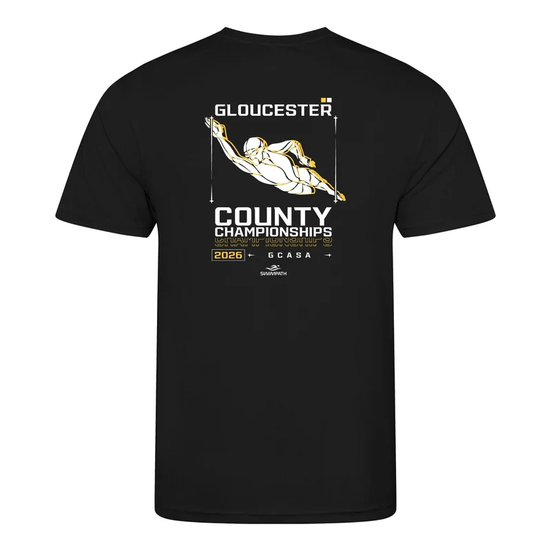 Gloucester County ASA County Championships 2026 T-Shirt - Jet Black