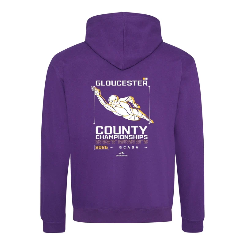 Gloucester County ASA County Championships 2026 Hoodie - Purple / Sun Yellow